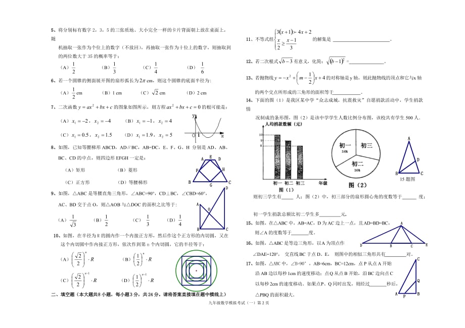 天津市汉沽区2008年初中生学业模拟考试(一).doc_第2页