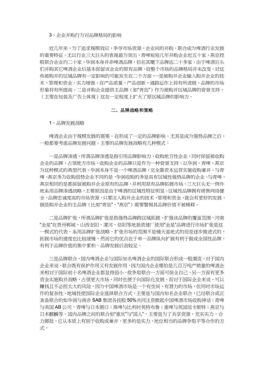 (酒类资料)中国市场啤酒品牌报告DOC11页_第5页