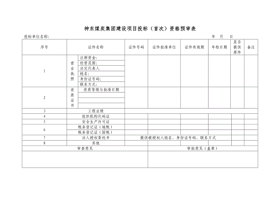 (冶金行业)神东煤炭集团工程管理通用表单精品_第3页