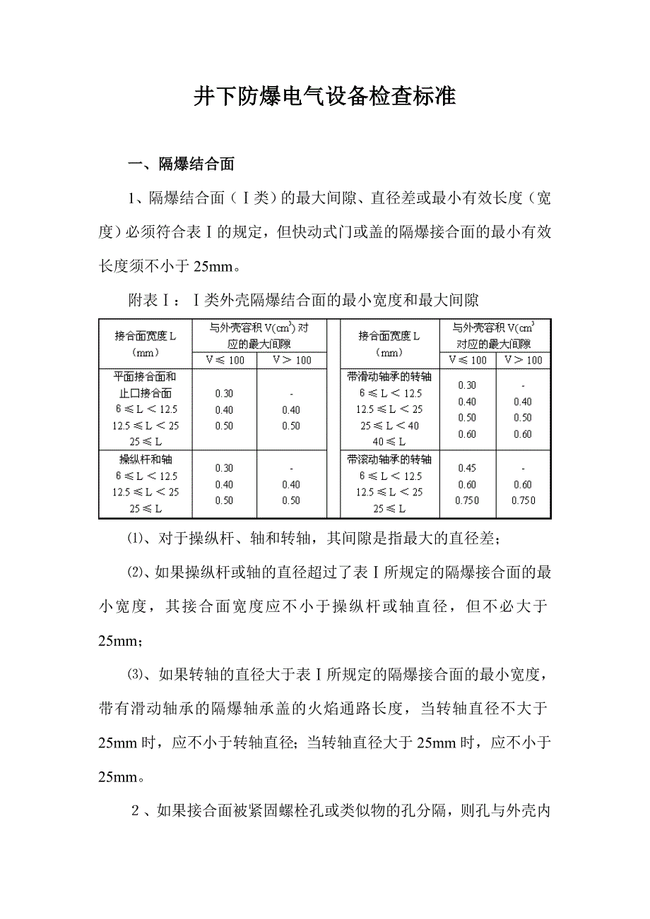 (电气工程)井下防爆电气设备检查标准、三大保护标准、杂散电流防治规范精品_第1页