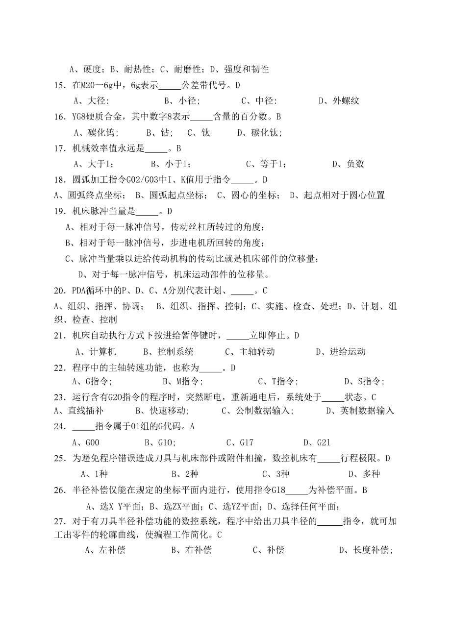 (数控加工)数控车床理论知识竞赛试题_第3页