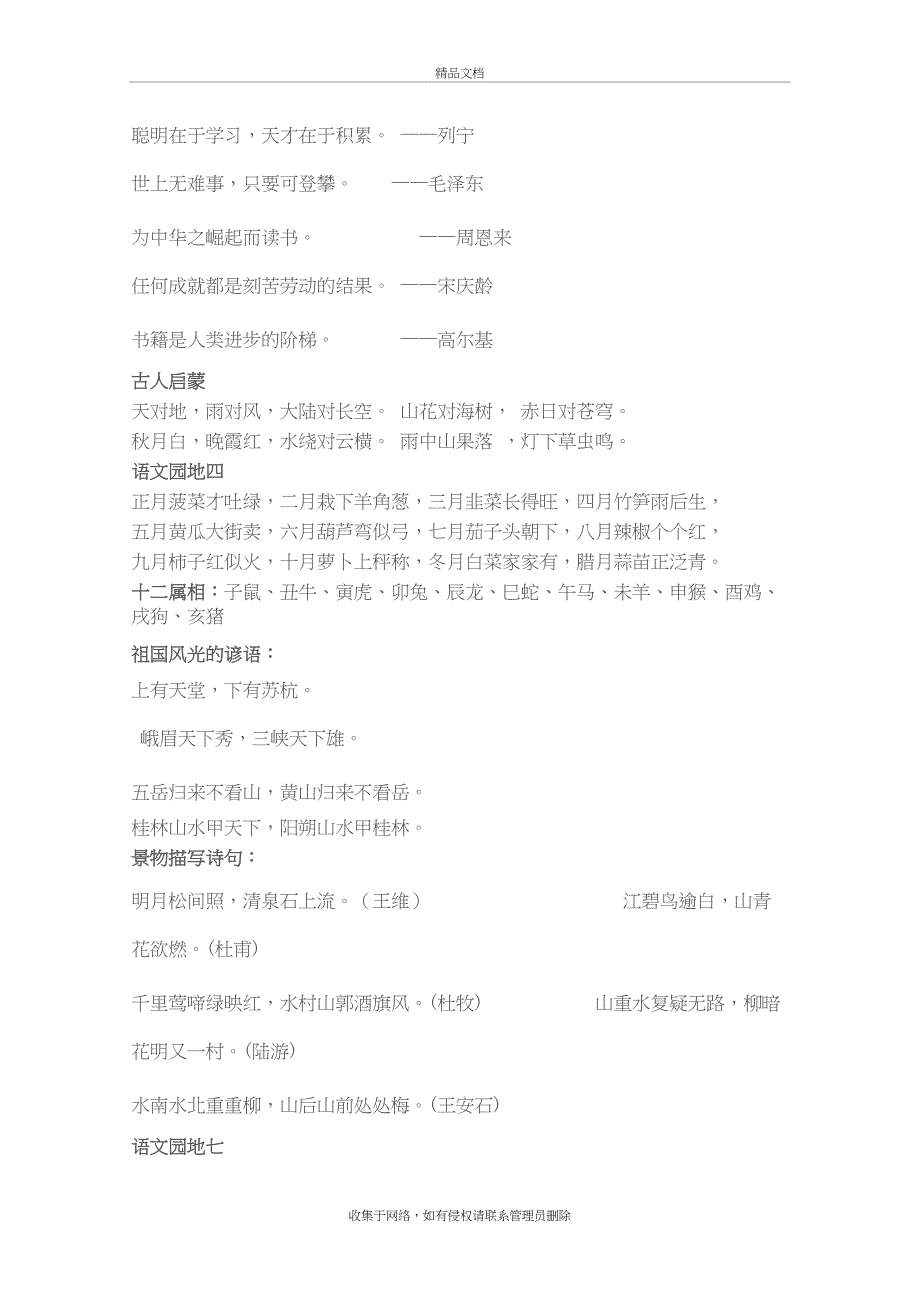 珍藏版人教版小学语文一至六必背汇总 日积月累 古诗词 课文 成语(个人整理)培训讲学_第3页