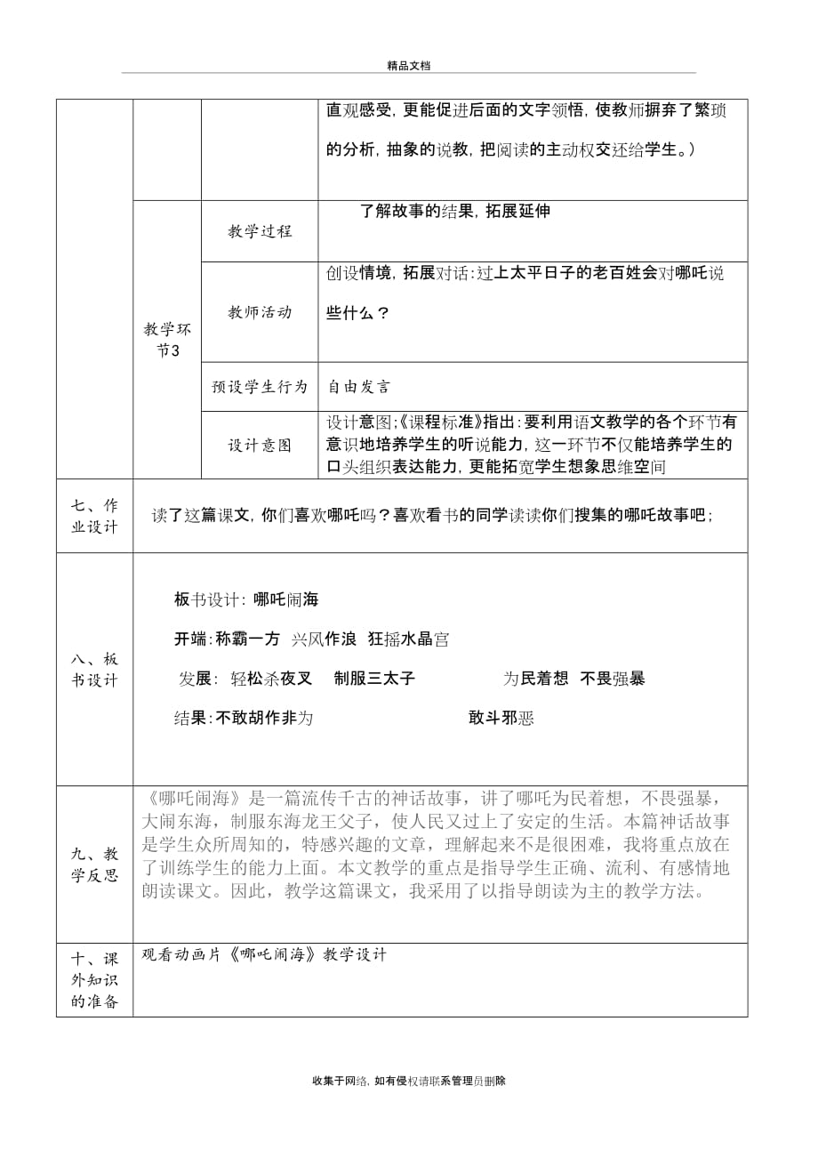 小学语文教学设计模板(案例)word版本_第4页