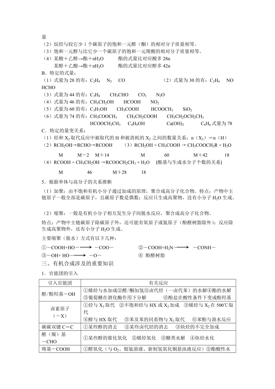 2020年高考化学专题复习《快速突破有机推断题的技巧与方法》_第3页