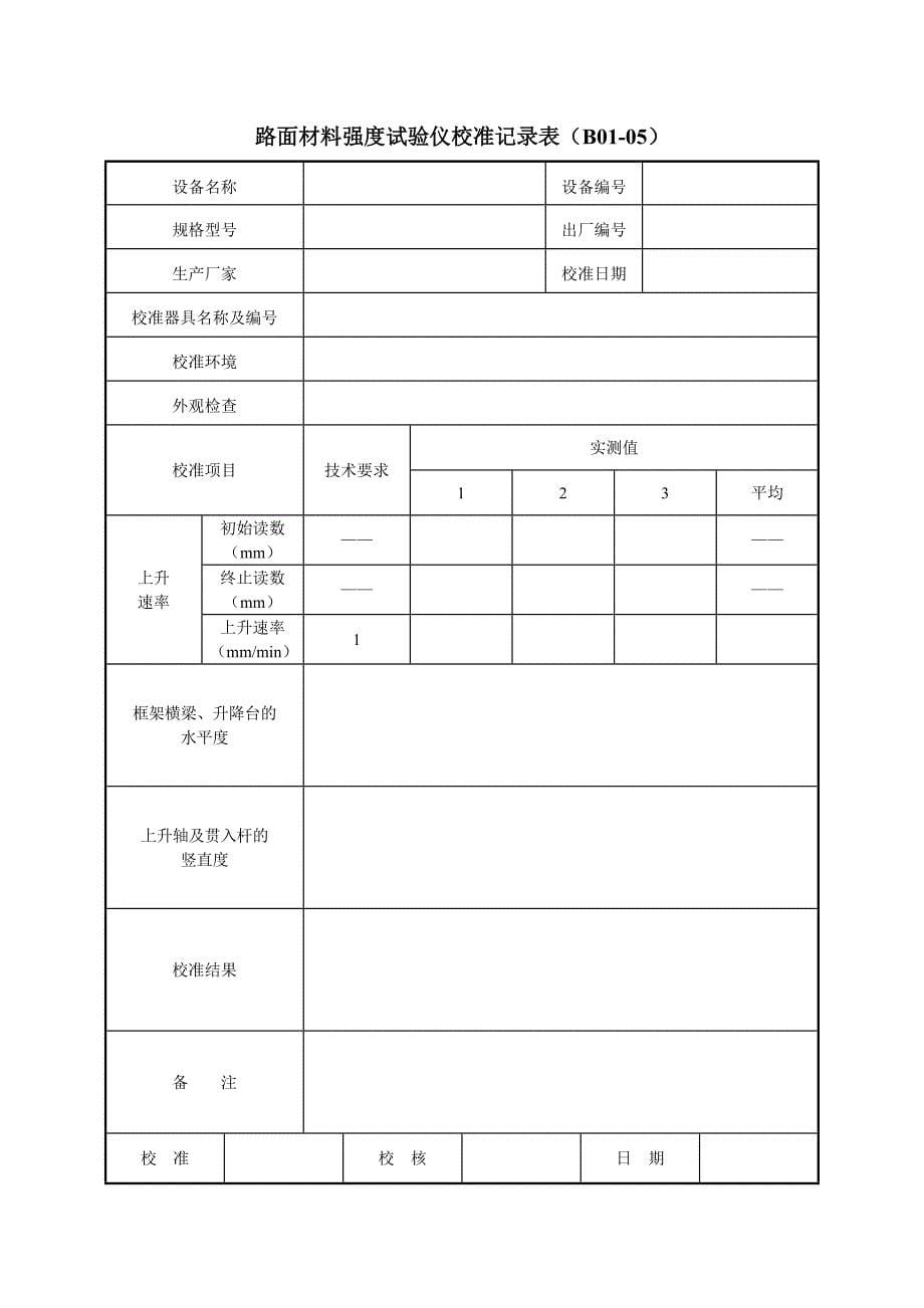 (工程制度与表格)公路工程试验检测仪器设备校准指南A4表格1)精品_第5页