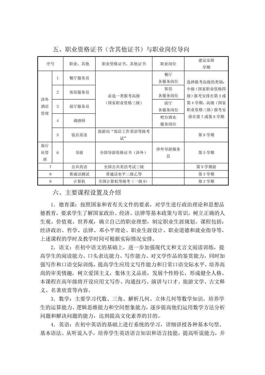 (旅游行业)旅游英语专业实施性人才培养方案精品_第5页