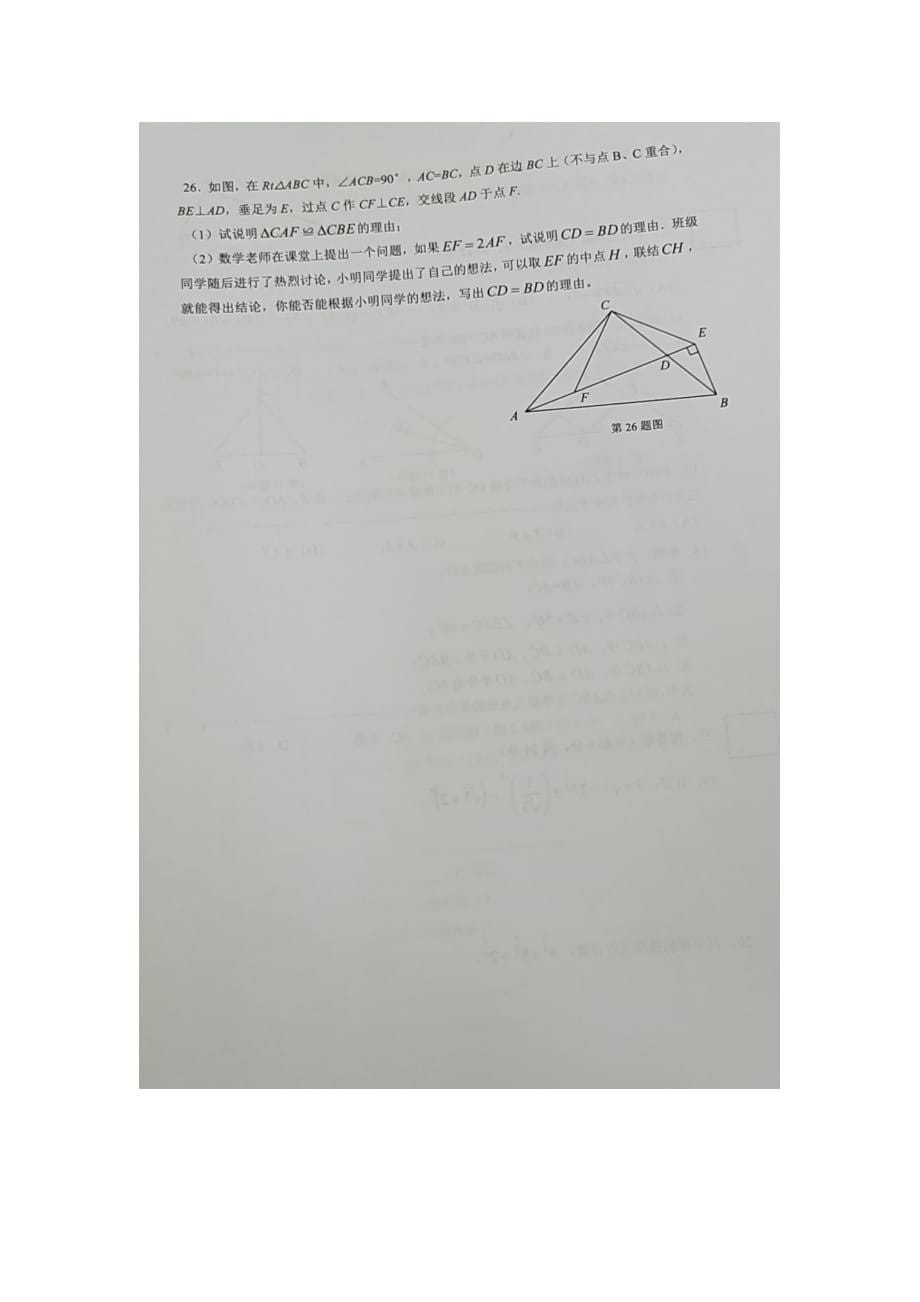 上海市松江区2019学年七年级数学第二学期期末测试卷（无答案）_第5页