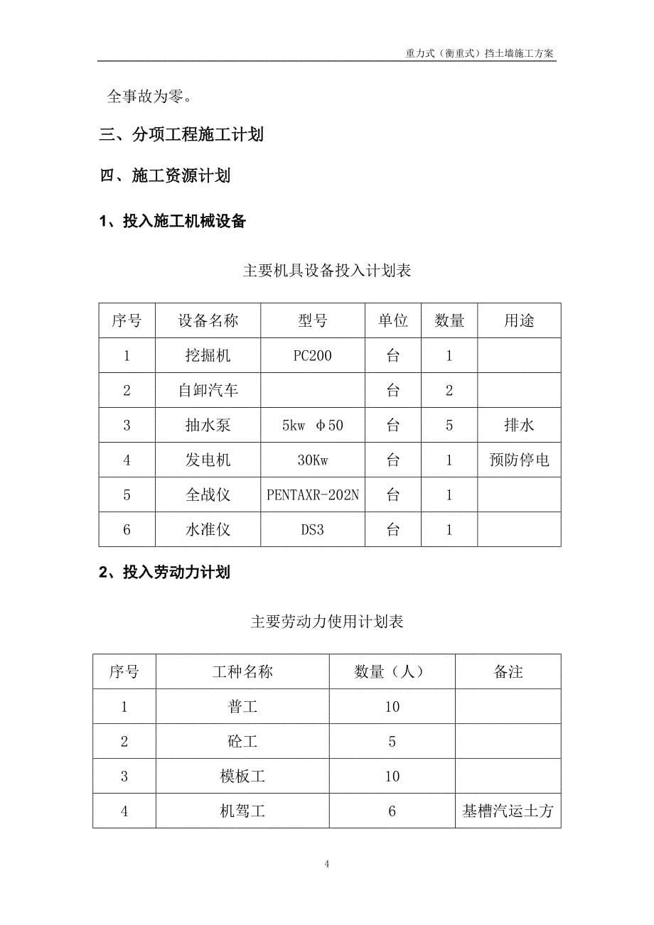 (施工工艺标准)重力式衡重式)挡土墙施工方案DOC30页)精品_第5页