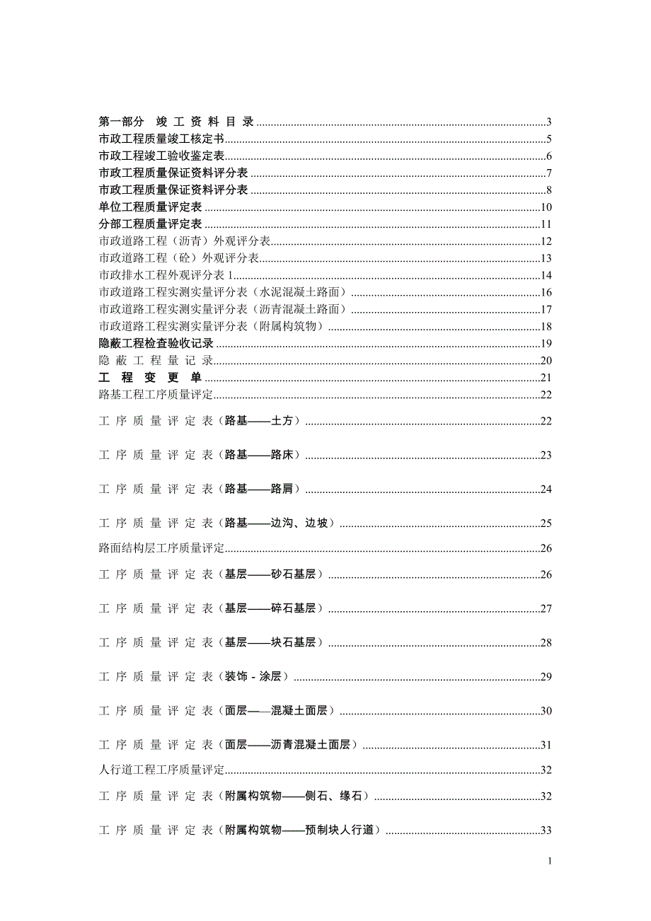 (工程制度与表格)市政工程常用表格汇编完整版精品_第1页