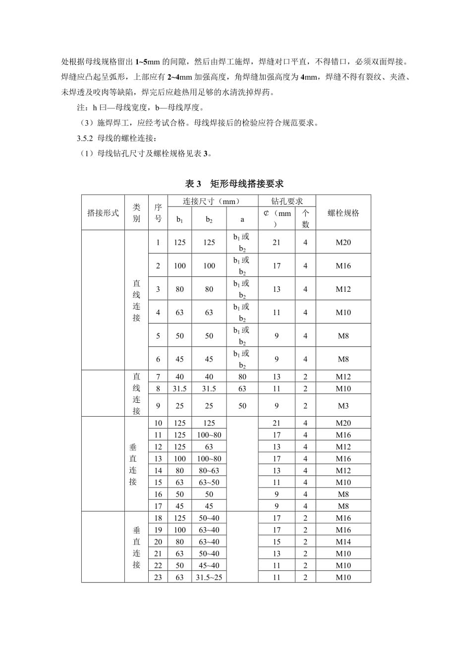 (施工工艺标准)硬母线安装施工工艺标准精品_第3页