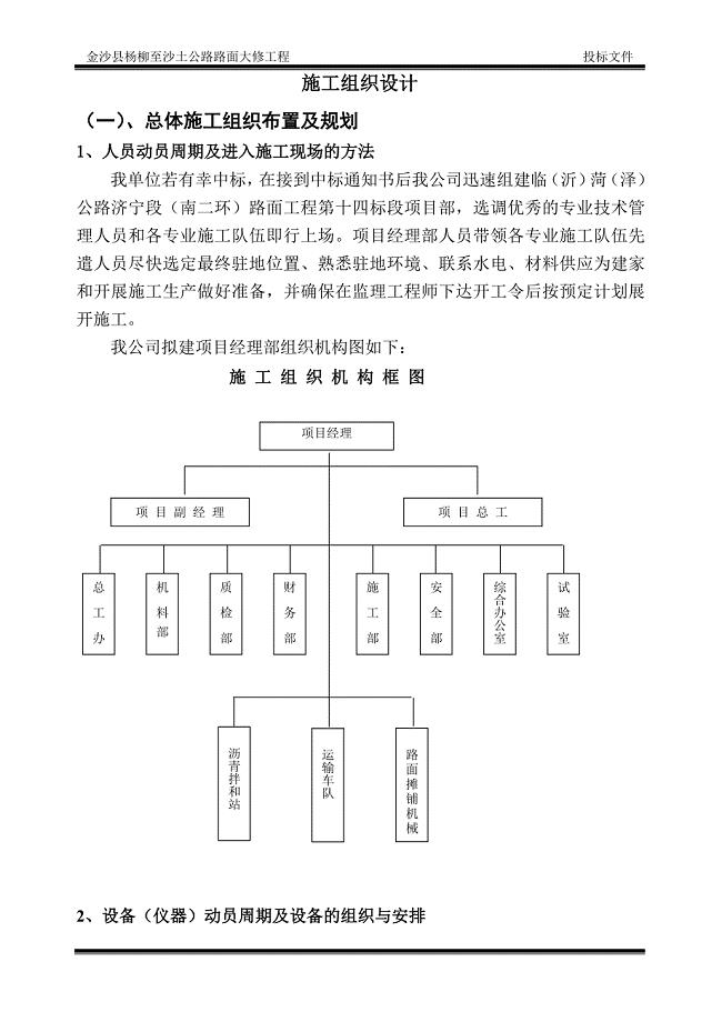 (工程设计)某公路路面大修工程施工组织设计方案精品