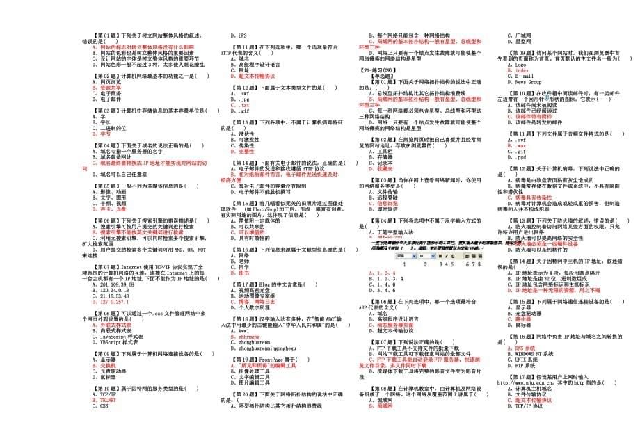 管理信息化某某某信息技术学业水平考试试题汇编.._第5页