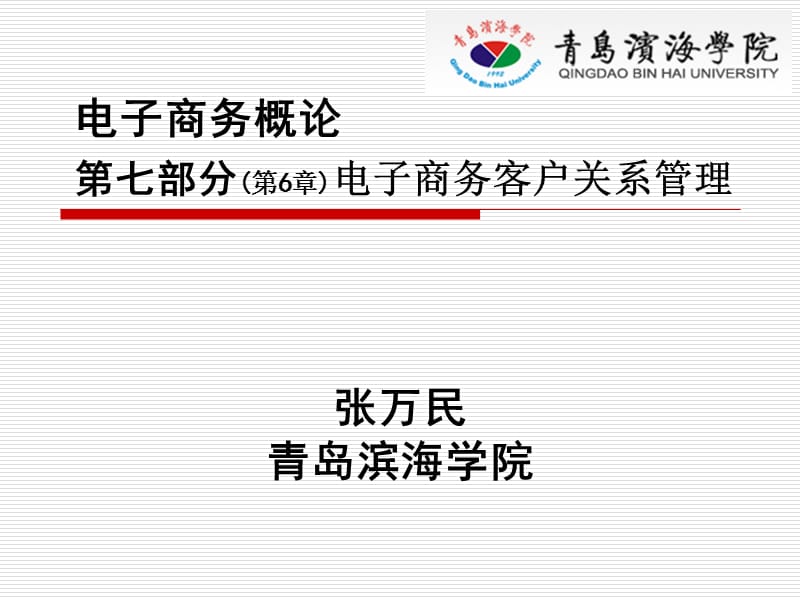 电子商务概论第七部分第6部分电子商务客户关系管理幻灯片课件_第1页