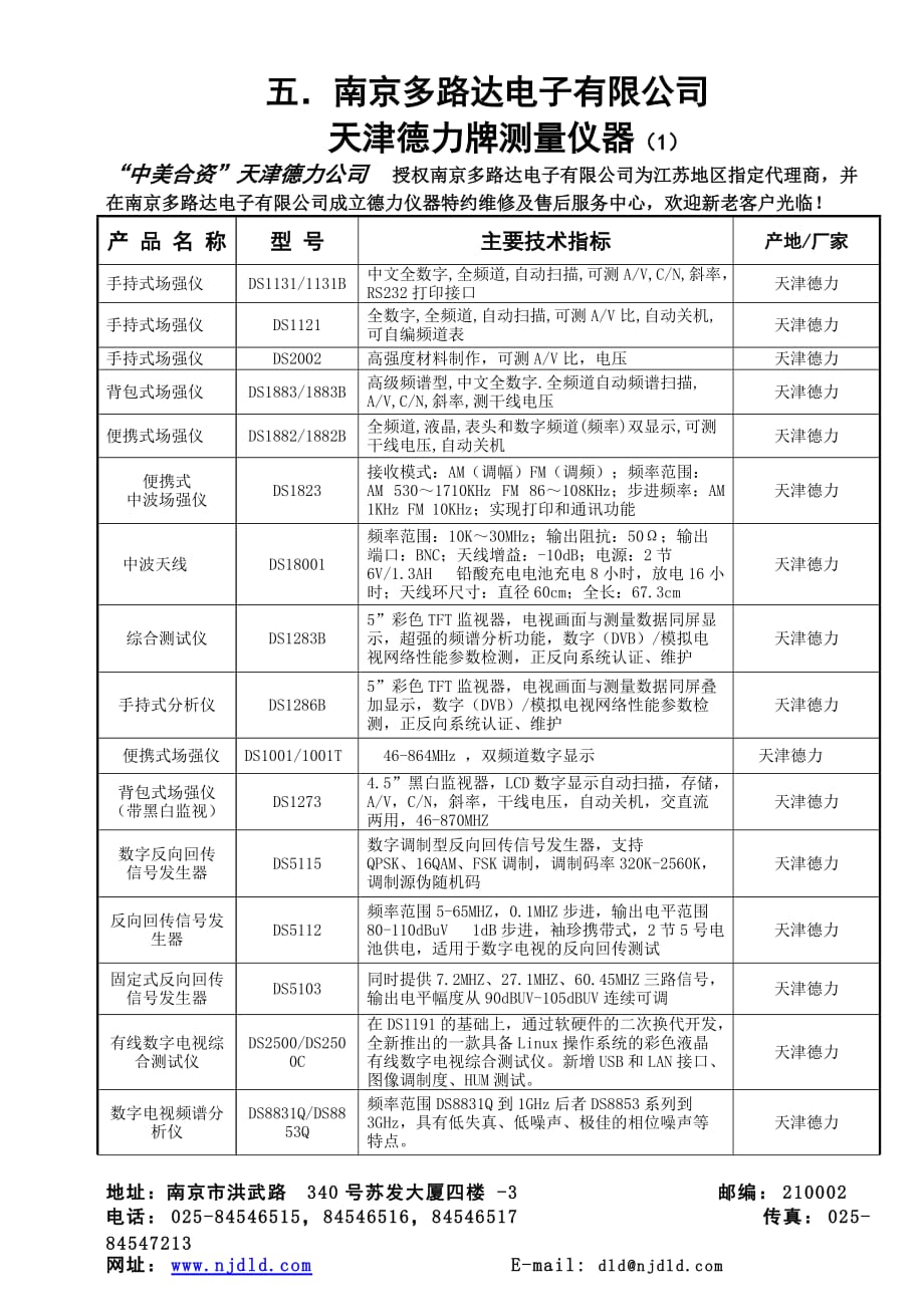 (电子行业企业管理)天津市腾文电子公司仪器报价表精品_第1页