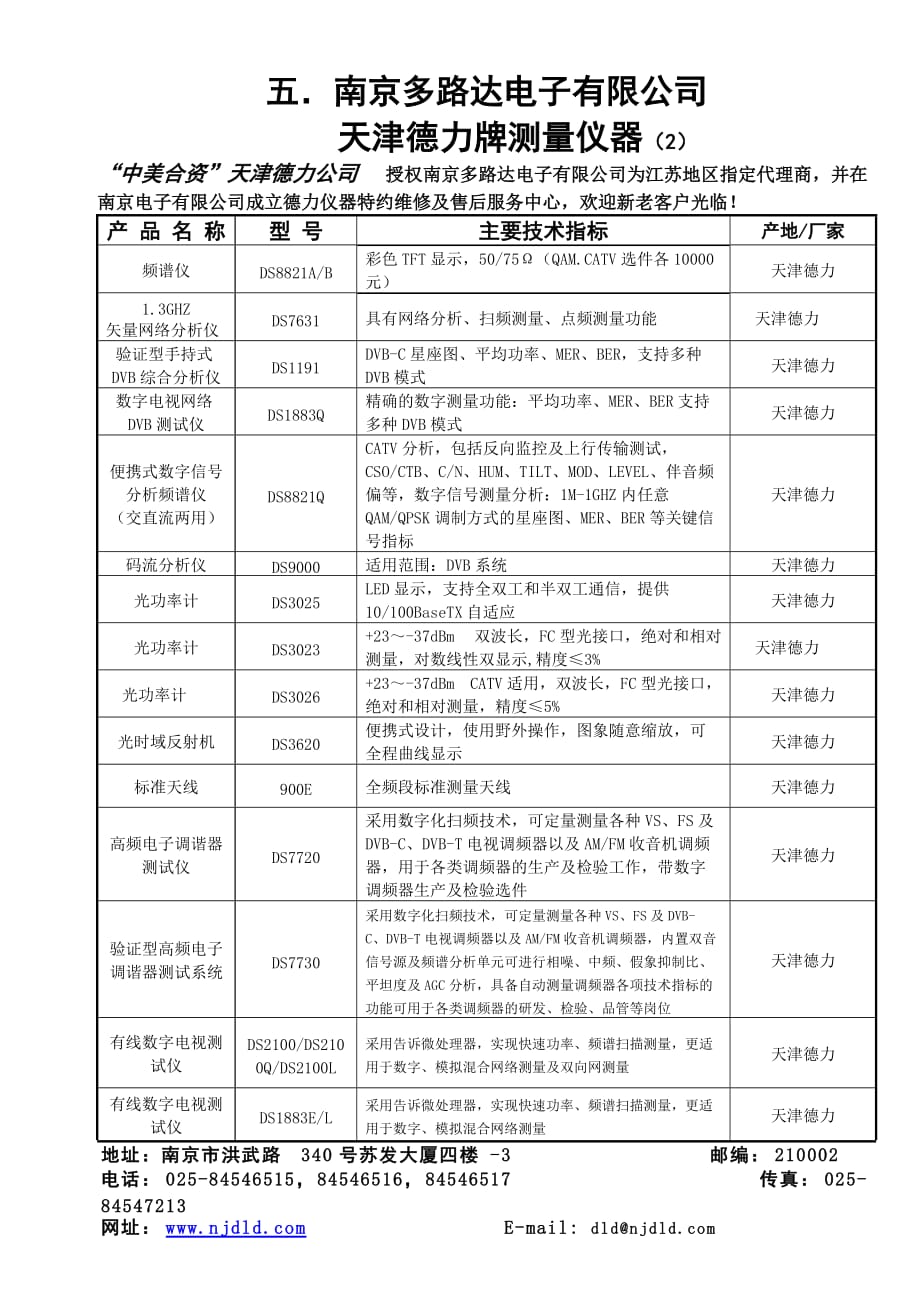 (电子行业企业管理)天津市腾文电子公司仪器报价表精品_第2页