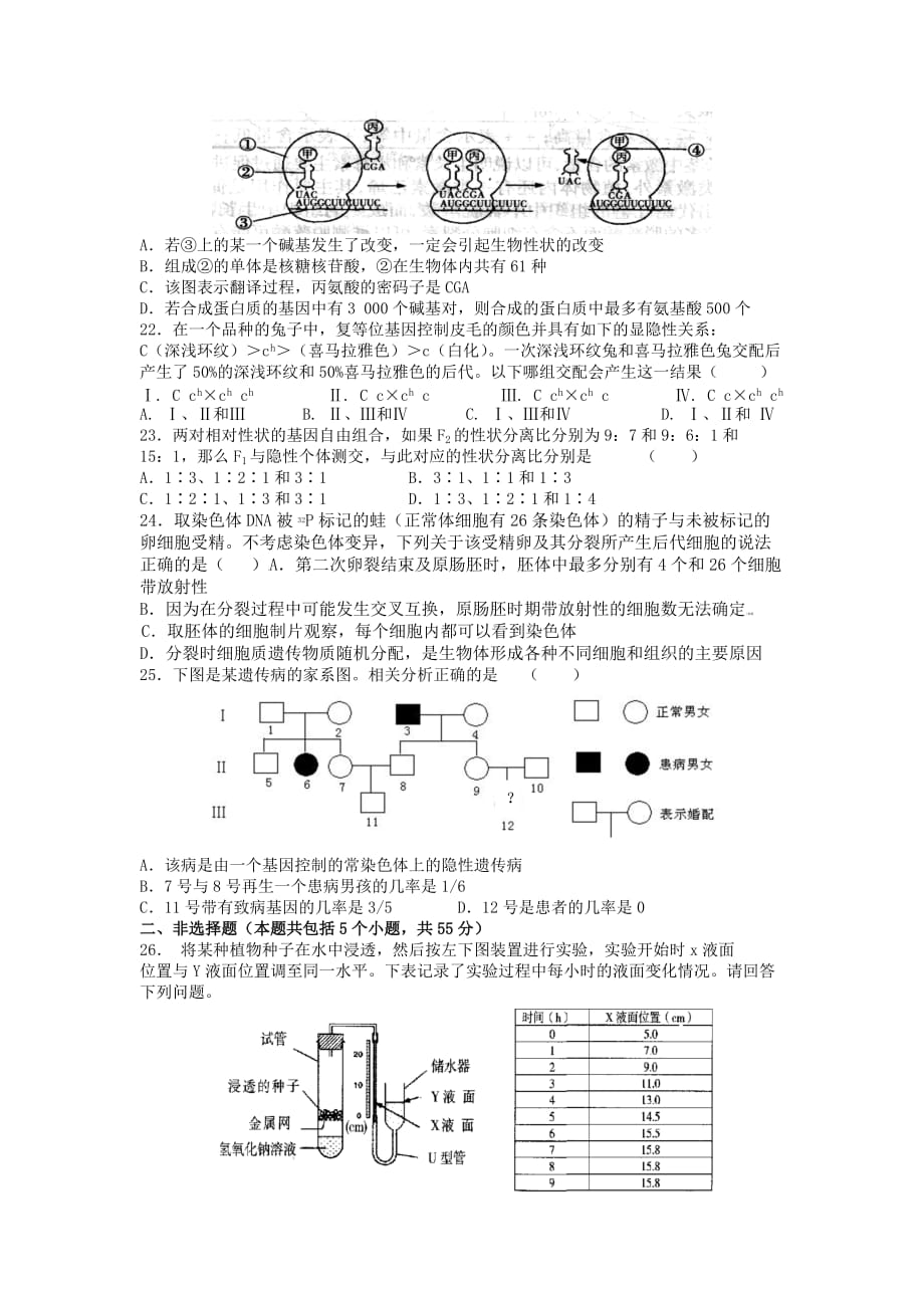 2012届高三生物模拟试卷03.doc_第4页