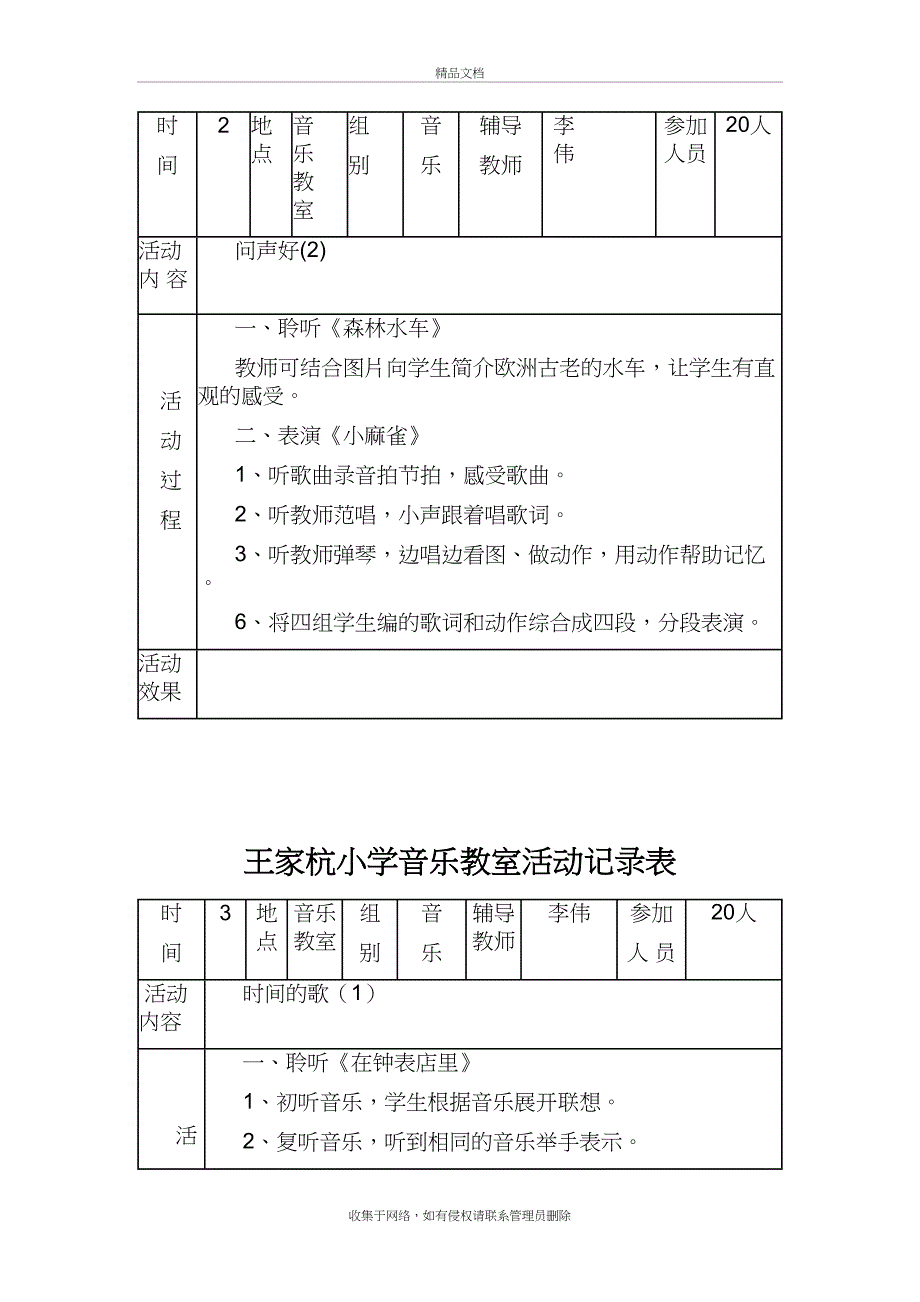 王家杭小学音乐教室活动记录表电子教案_第4页