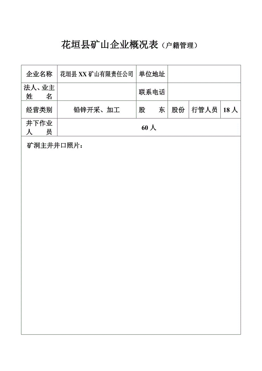 (冶金行业)矿山企业概况表精品_第4页