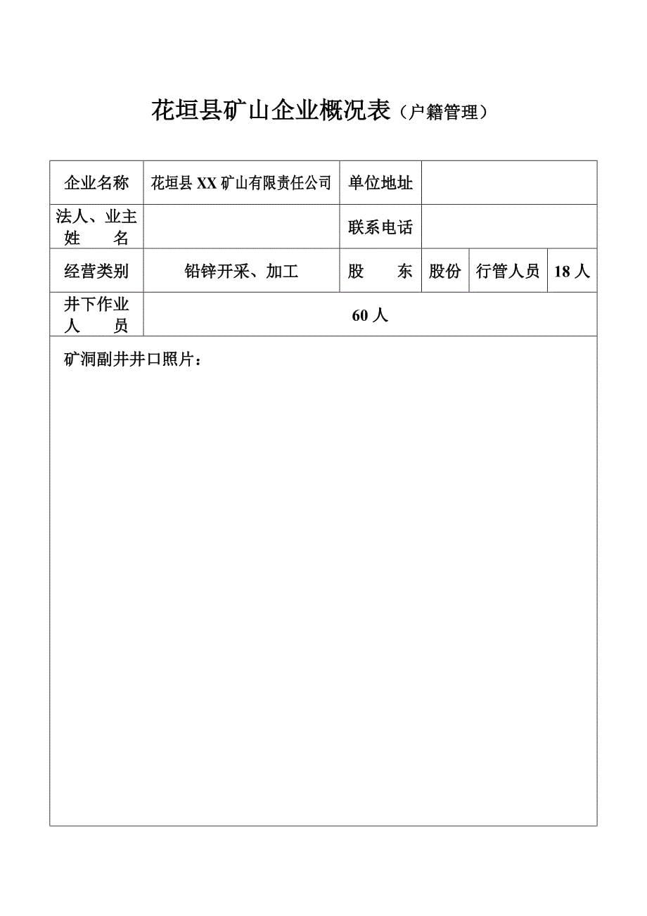 (冶金行业)矿山企业概况表精品_第5页