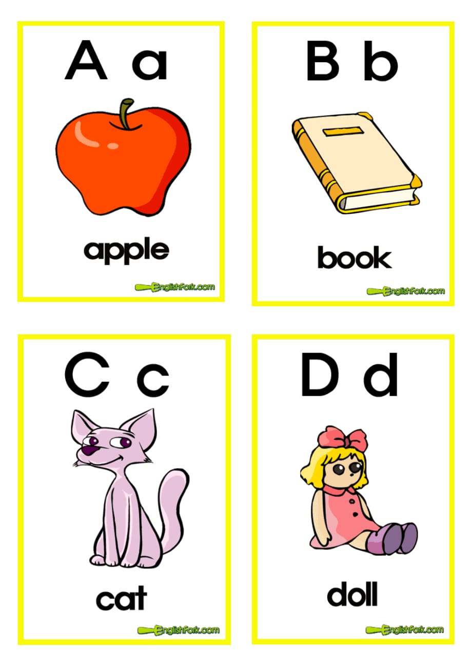 小学英语字母卡片(图片)带简单单词说课材料_第2页