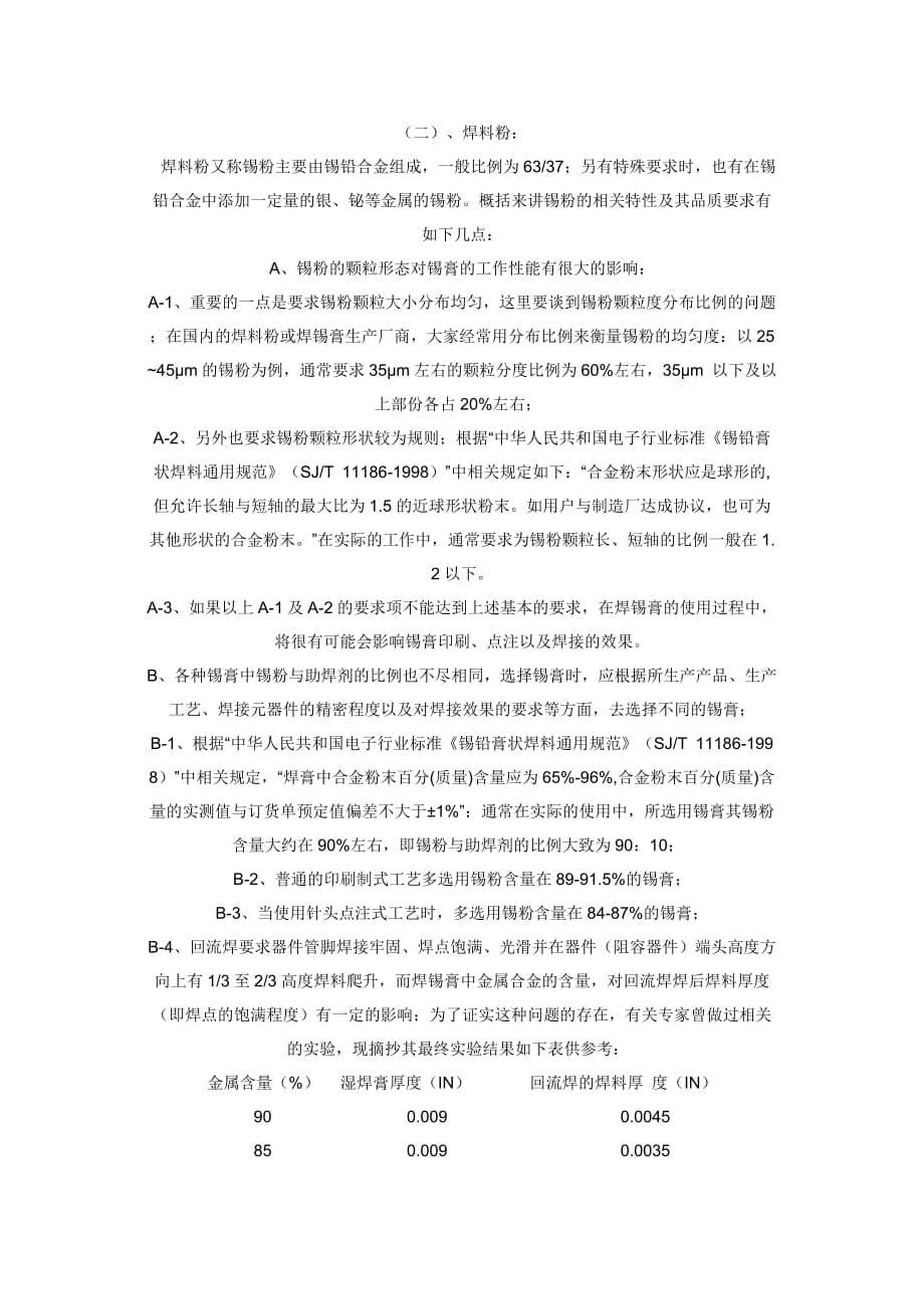 (smt表面组装技术)SMT用焊锡膏知识介绍及其使用过程中常见问题之原因分析精品_第2页