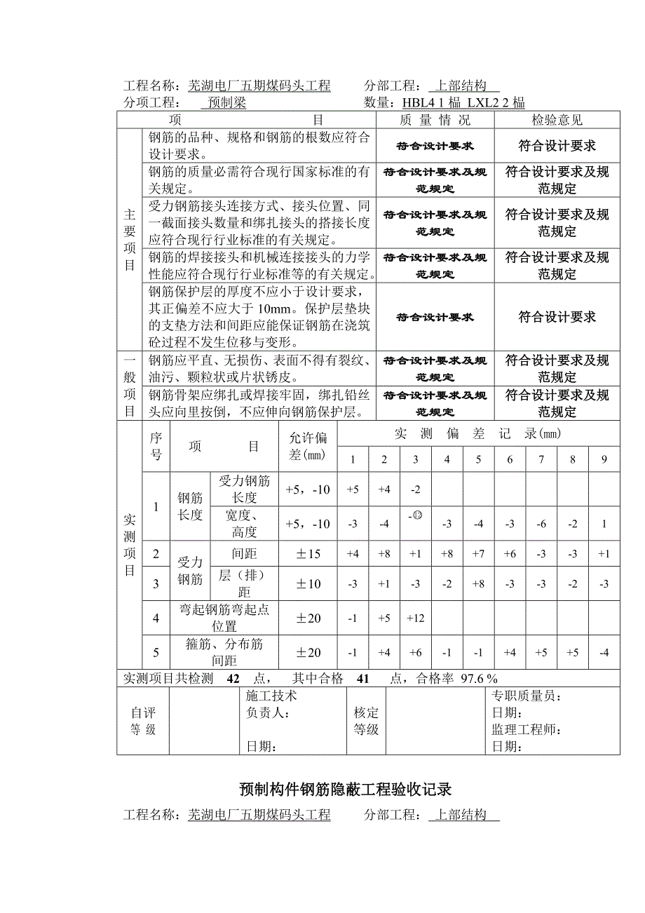 (城乡、园林规划)预制板钢筋预埋件隐蔽工程验收记录_第2页