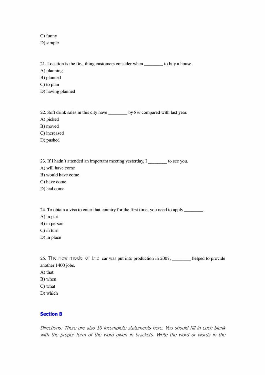 2018年6月份英语B级考试试题.doc_第4页