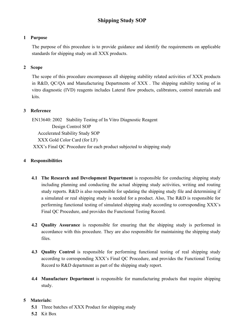 体外诊断试剂运输稳定性研究方案shipping Study Protocol.doc_第1页