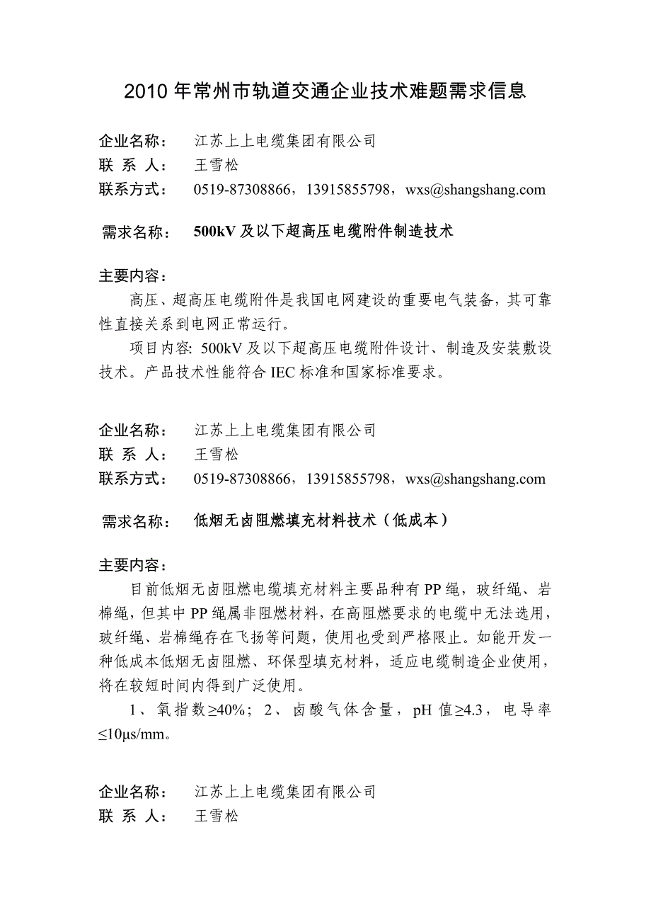 管理信息化某某某年常州市企业技术难题需求信息汇编.._第1页