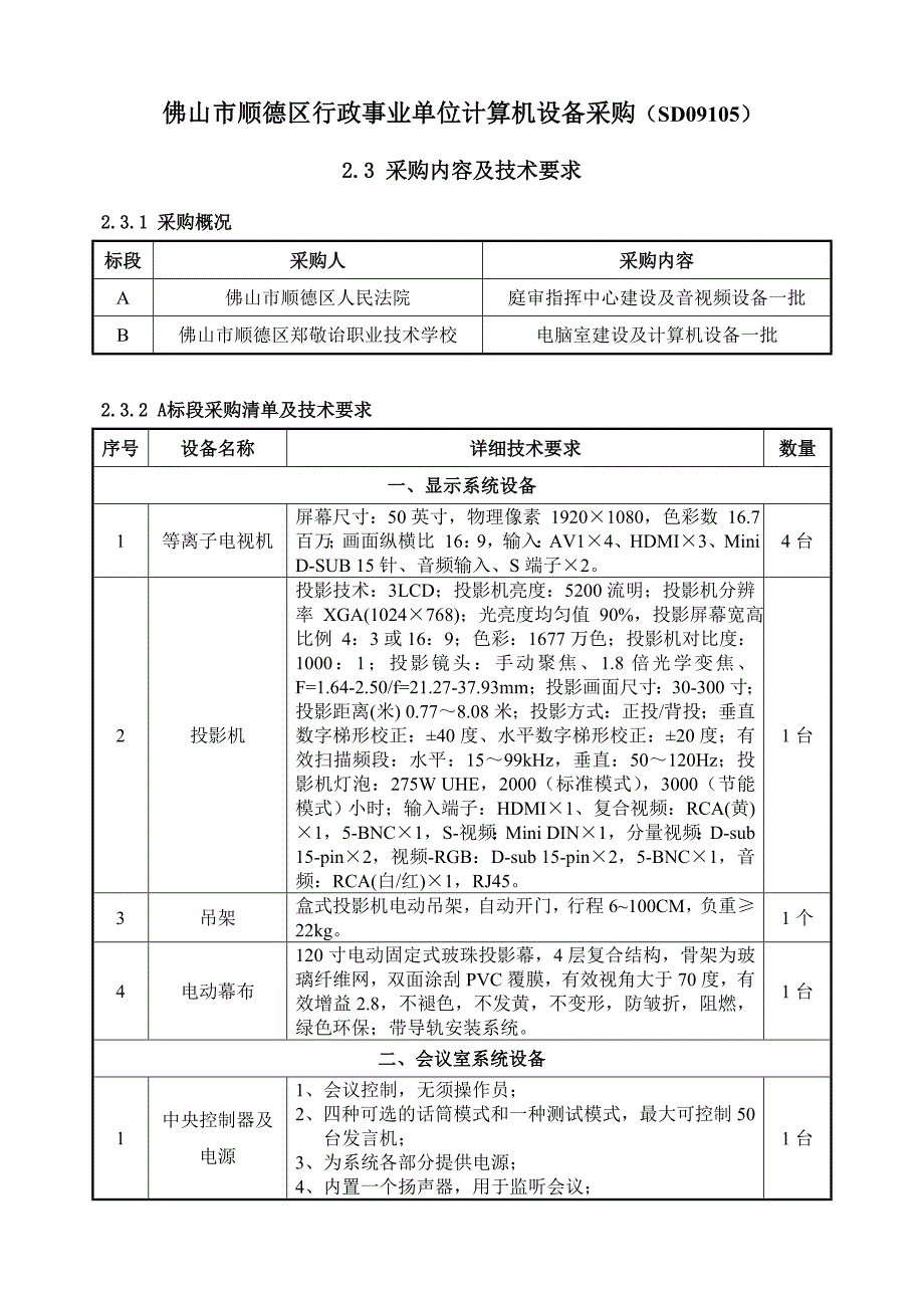 {设备管理}佛山市顺德区行政事业单位计算机设备采购_第1页