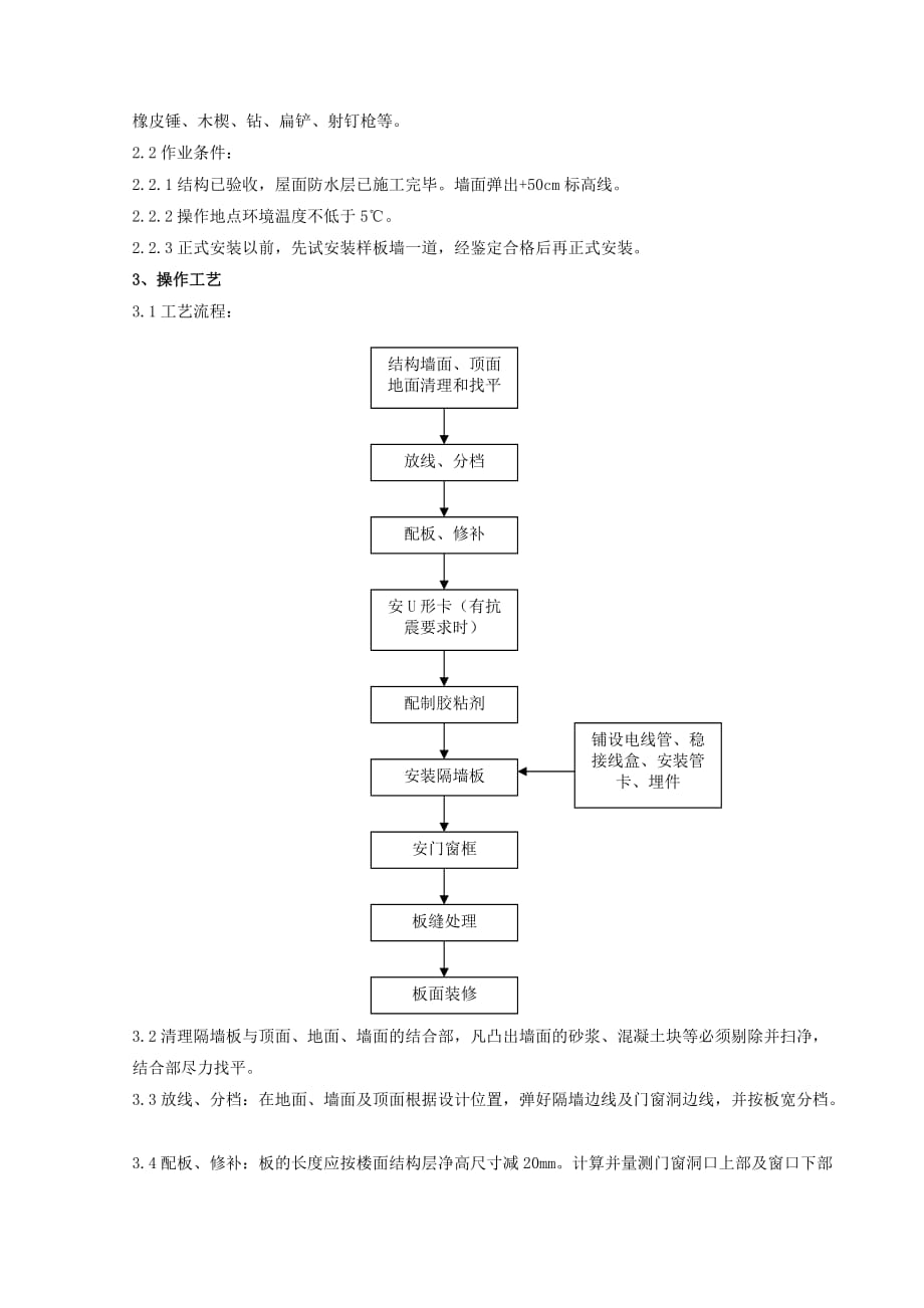 (工程质量)041增强水泥GRC空心条板隔墙分项工程质量管理精品_第2页