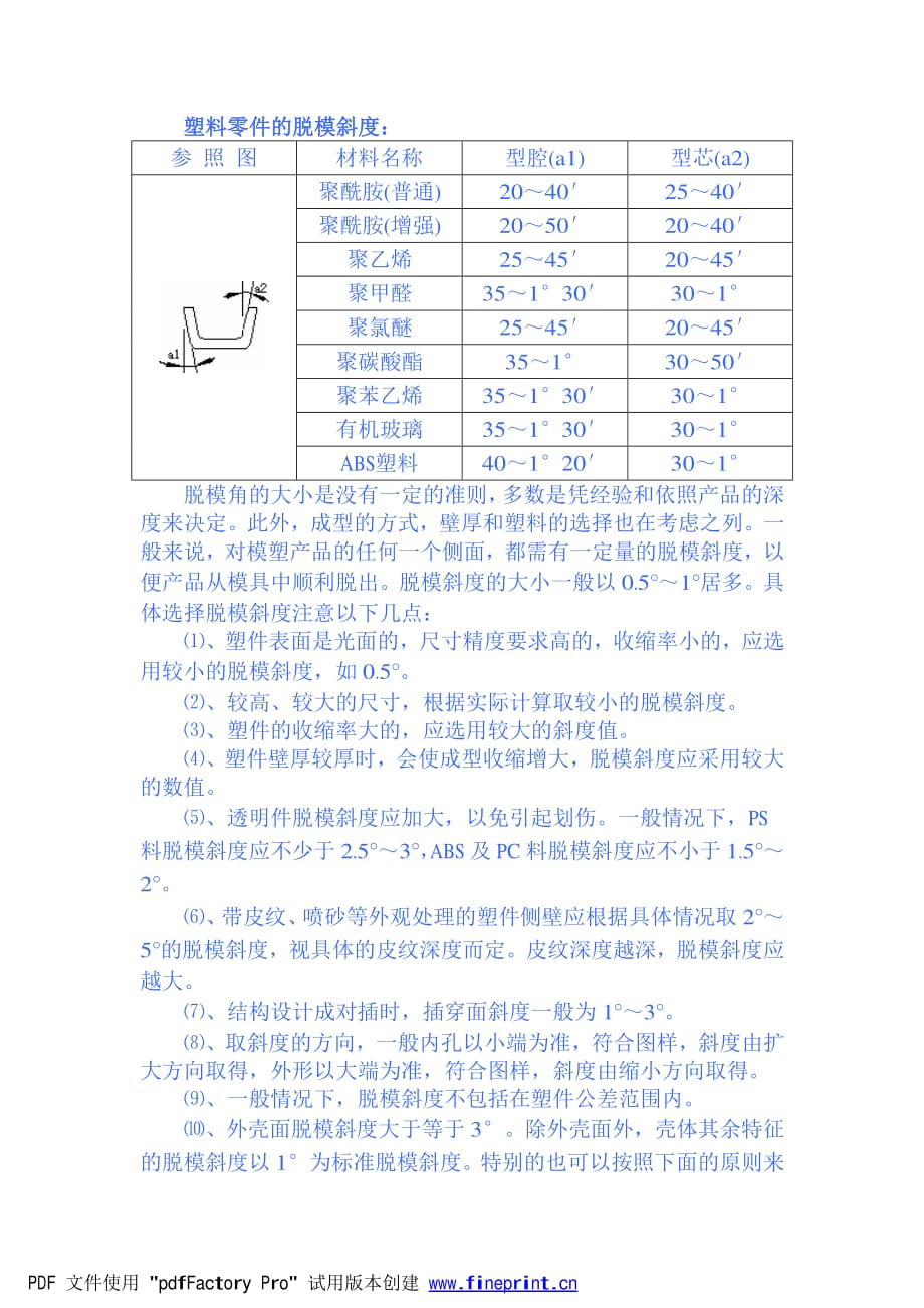 塑料零件壁厚及斜度设计通则.pdf_第1页