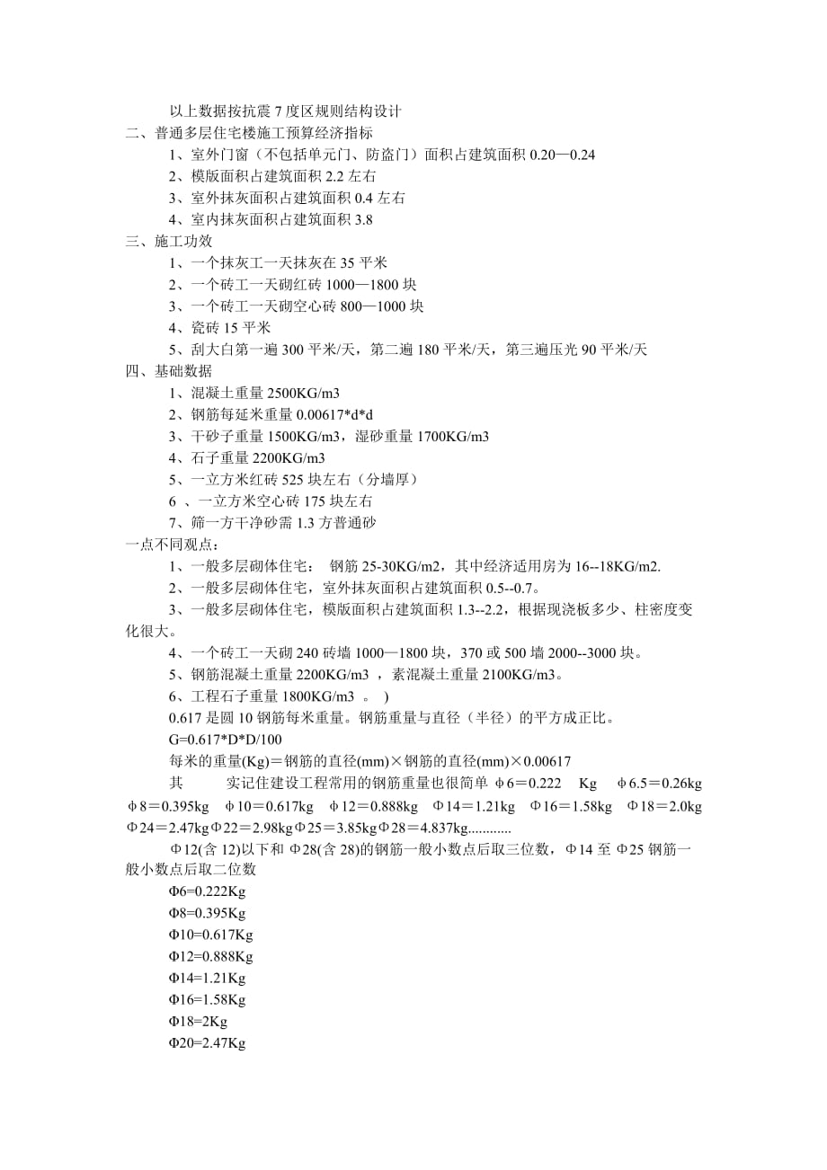 (城乡、园林规划)建筑面积估工程量平米含量值精品_第4页