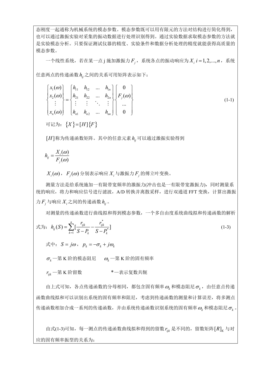 (机械行业)机械结构实验模态分析实验报告书精品_第3页