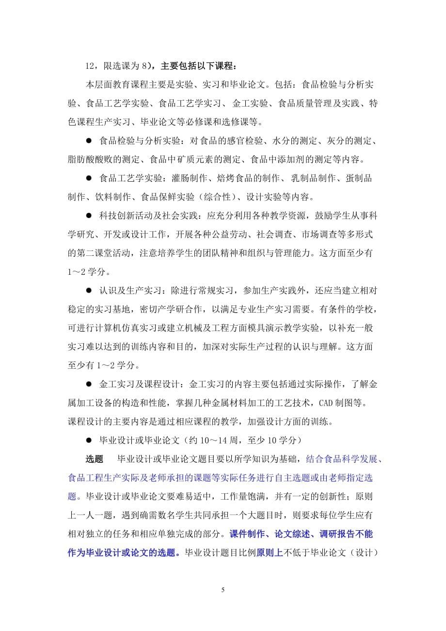 (工程标准法规)食品科学与工程专业标准征求意见稿))精品_第5页