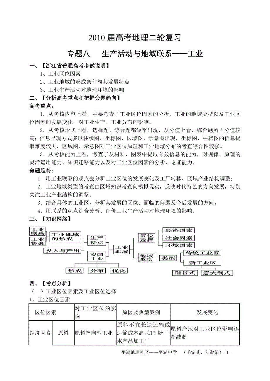 {生产管理知识}生产活动与地域联系专题工业建议课时_第1页