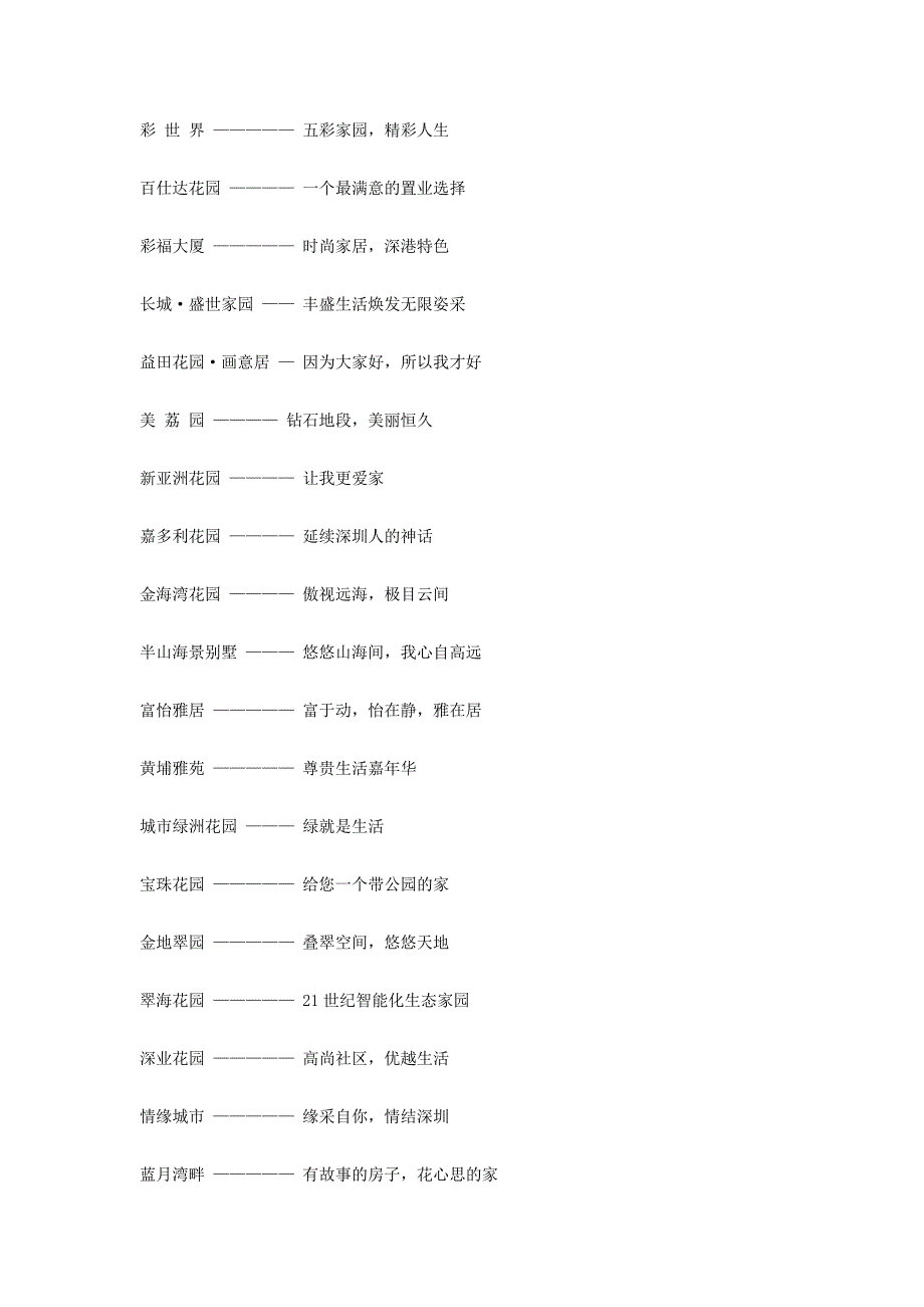 (地产调研和广告)房地产经典广告语经典楼盘主题推广语)精品_第2页