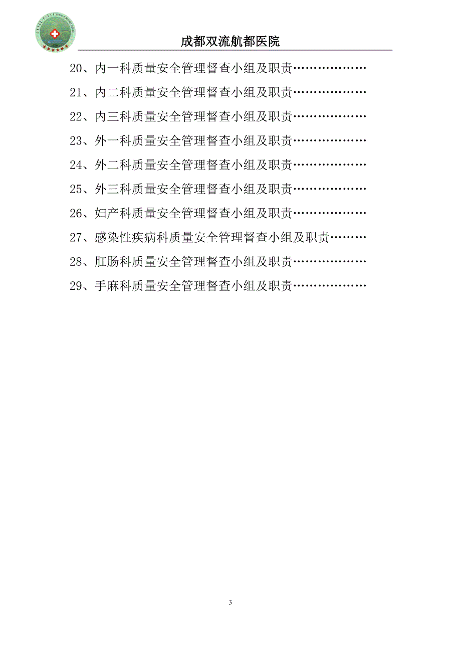 (医疗质量及标准)某市双流航都医院质量管理组织精品_第3页