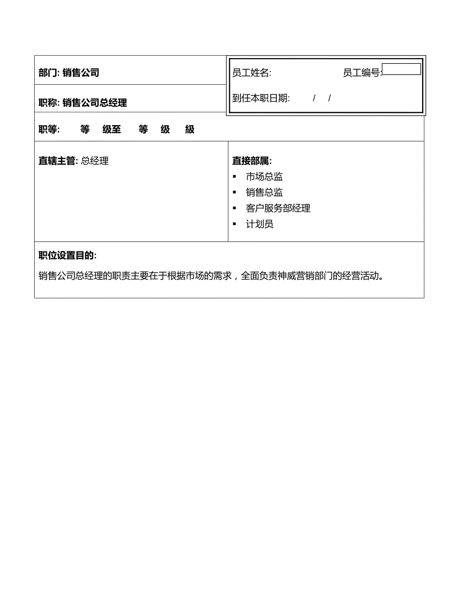 (医疗药品管理)某药业公司营销部门关键岗位描述精品_第4页