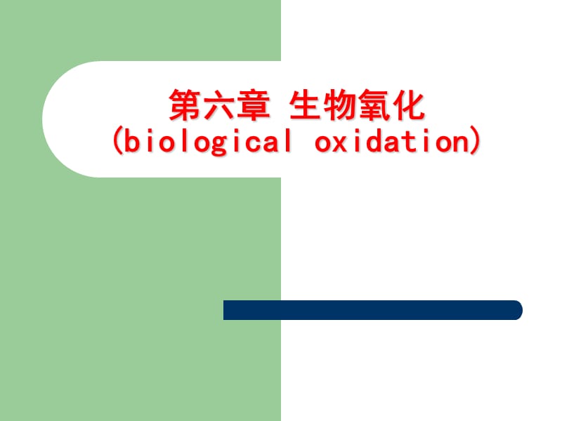 六章生物氧化biologicaloxidation讲课教案_第1页