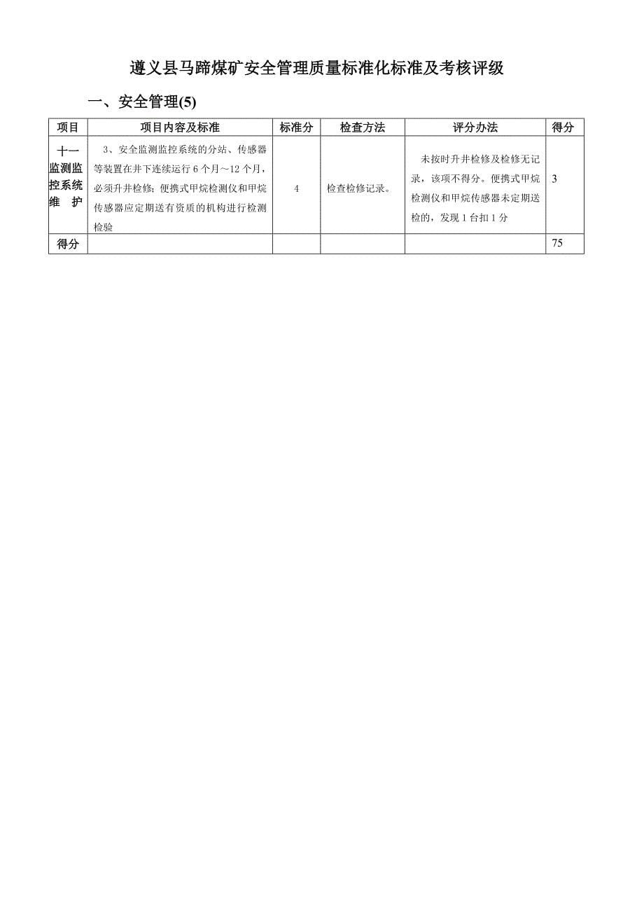 (冶金行业)遵义县马蹄煤矿安全管理质量标准化标准及考核评级精品_第5页