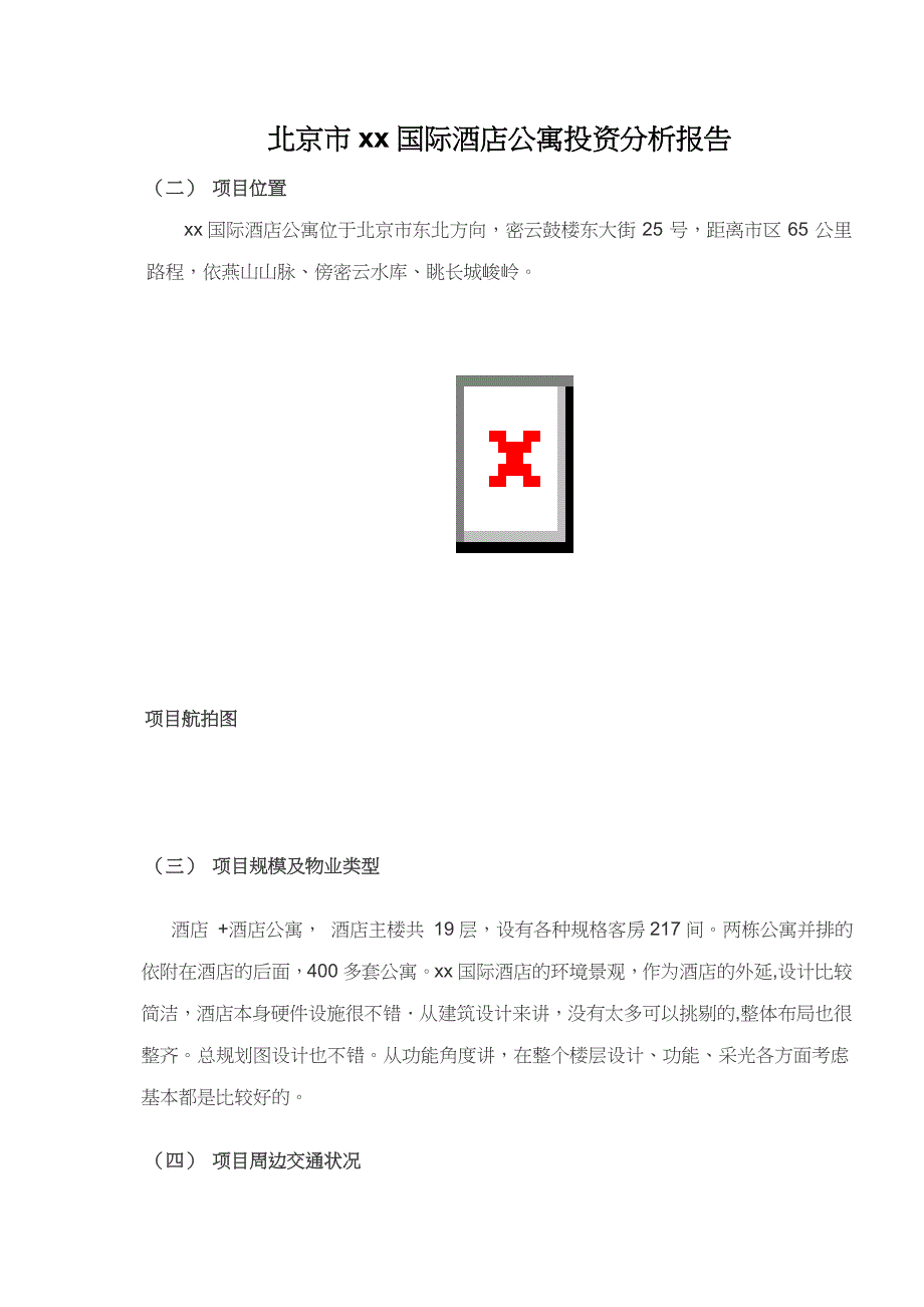 (酒类资料)某市市国际酒店公寓投资分析报告doc17精品_第1页