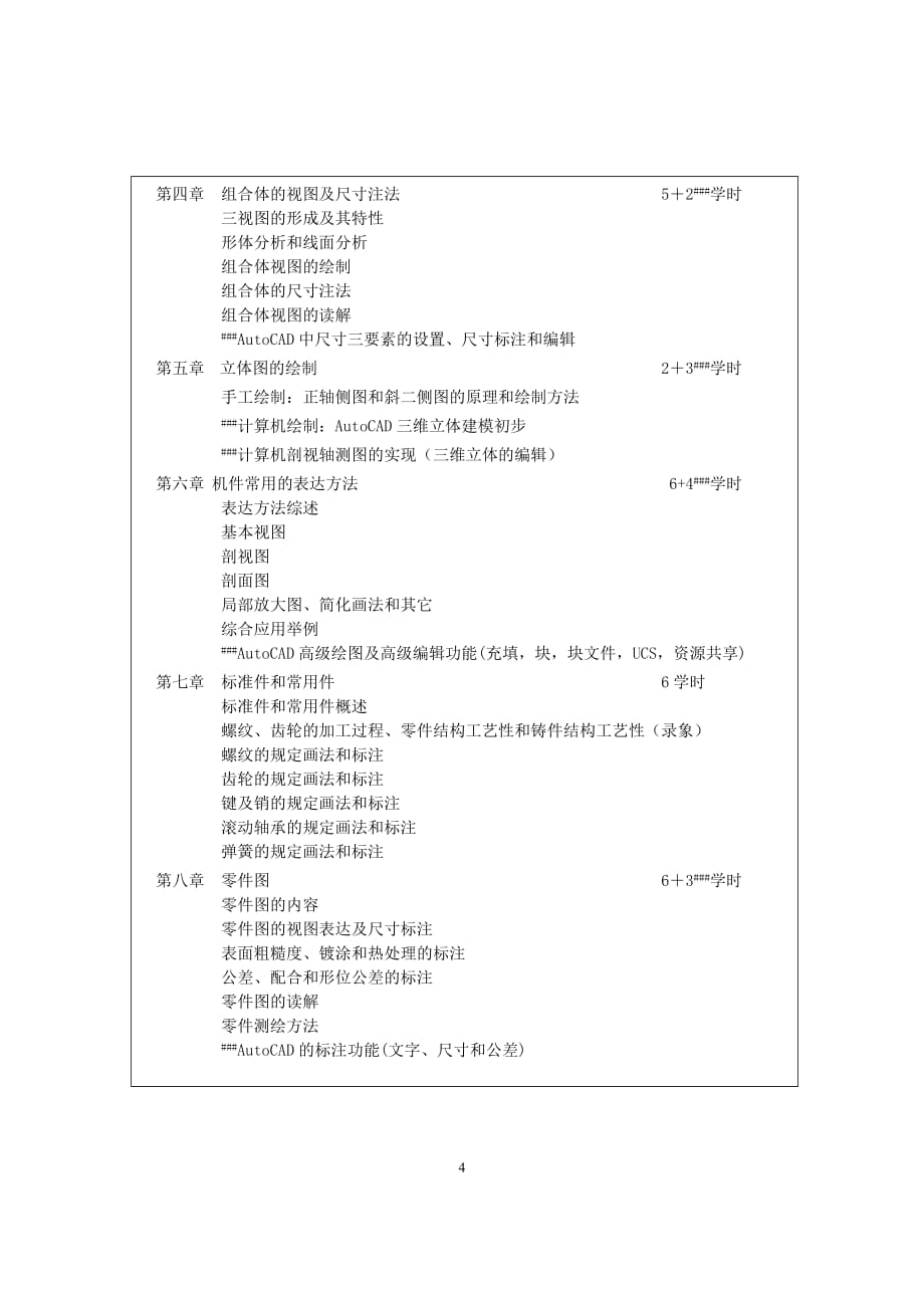 (机械行业)近机类)机械制图计算机辅助绘图教学大纲精品_第4页