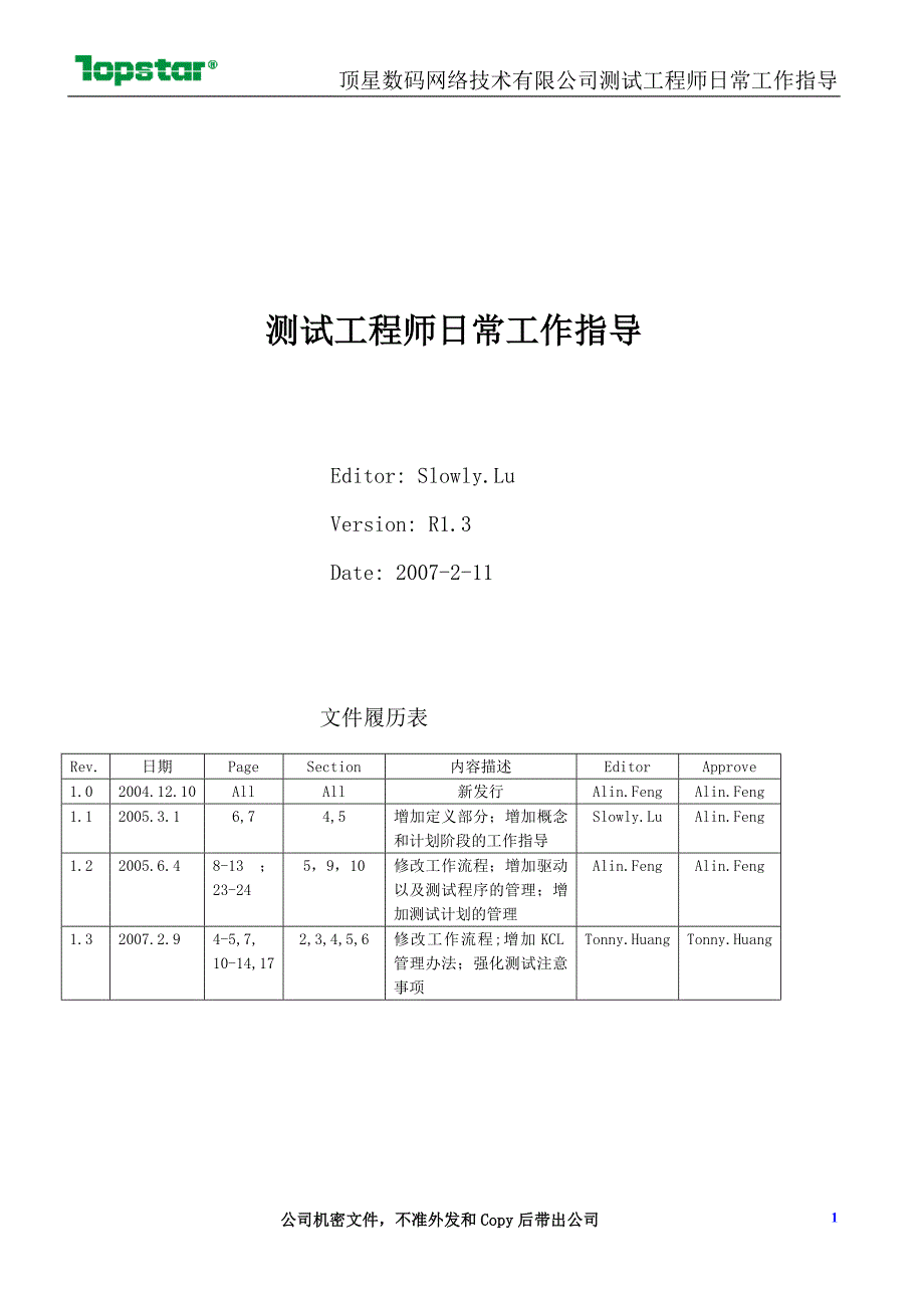 (城乡、园林规划)测试工程师日常工作指导精品_第1页