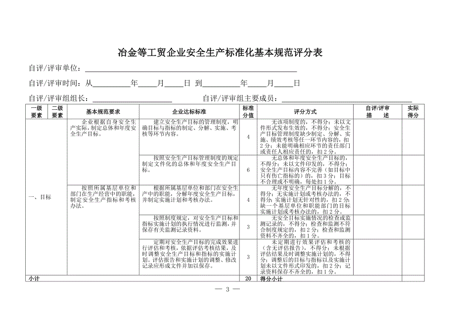 {安全生产管理}冶金等工贸企业安全生产标准化考评标准_第3页