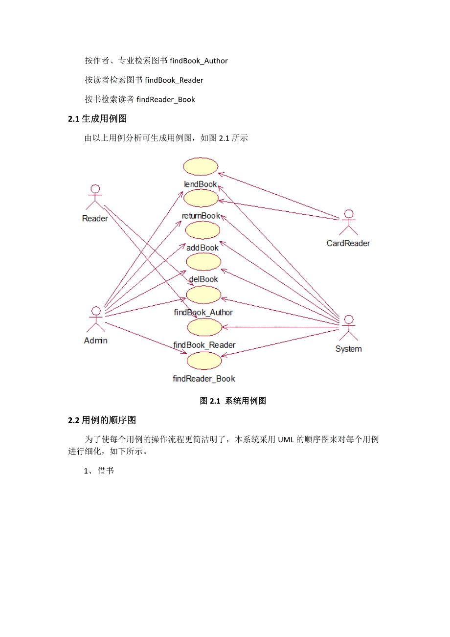 基于UML的图书馆管理系统分析设计报告(1).doc_第2页