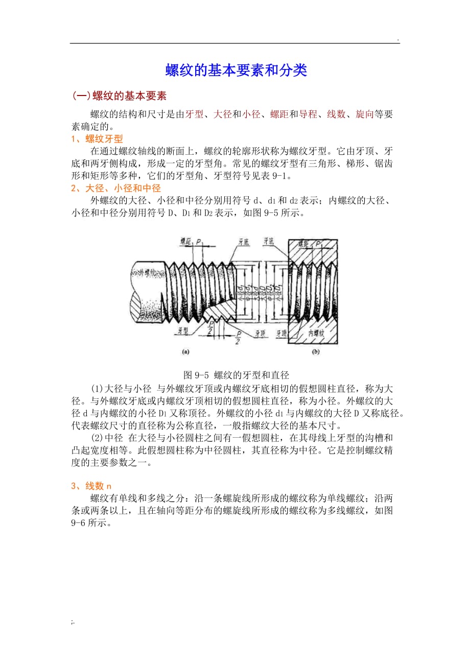 螺纹的基本要素和分类_第1页