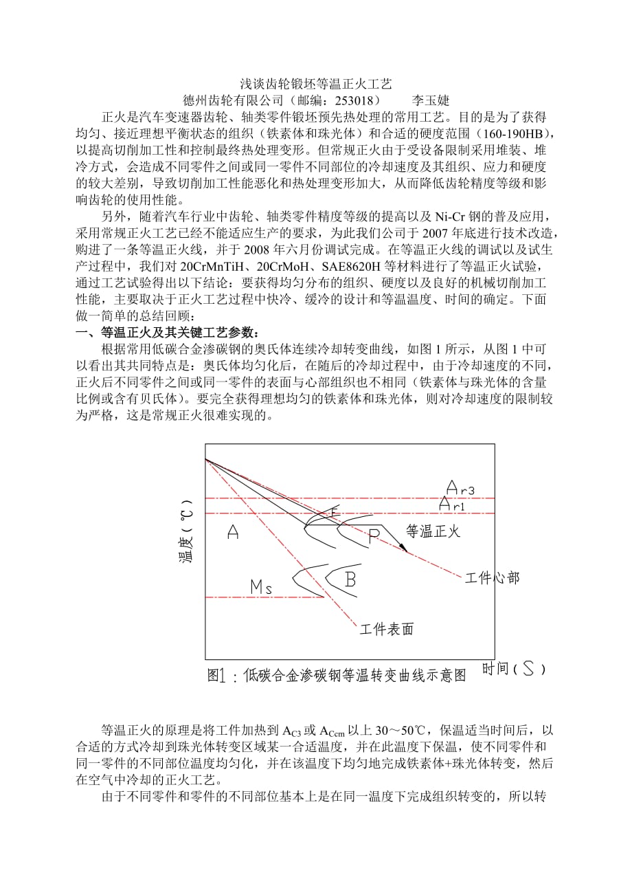 {生产工艺技术}浅谈齿轮锻坯等温正火工艺_第1页