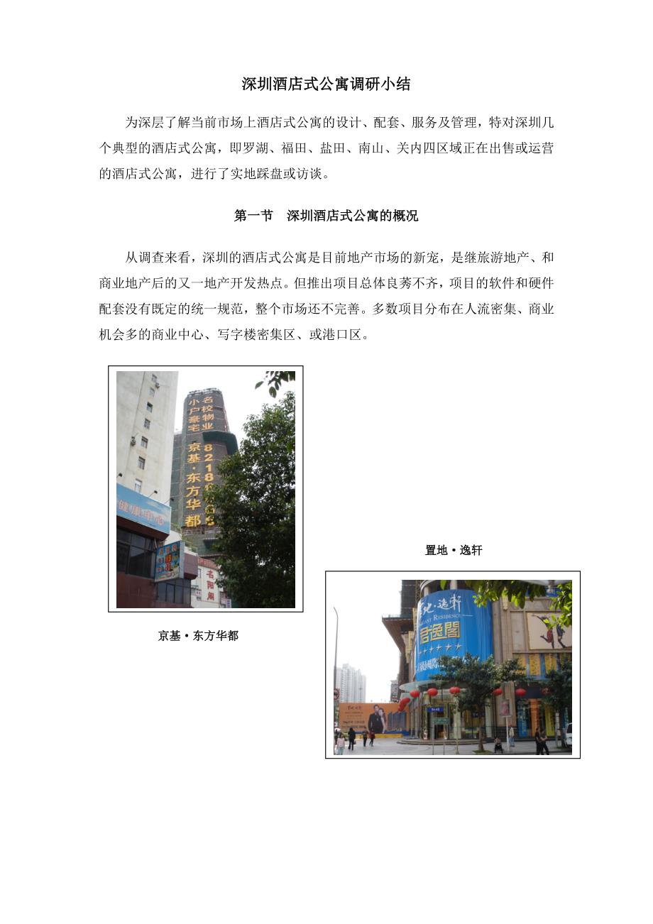 (酒类资料)某市酒店式公寓调研小结1DOC21页精品_第1页