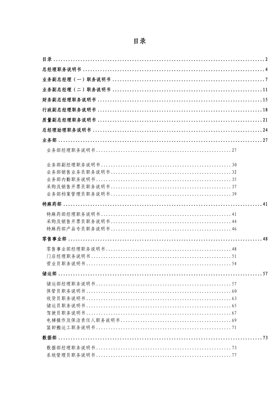 (医疗药品管理)某医药有限公司职位说明书精品_第2页